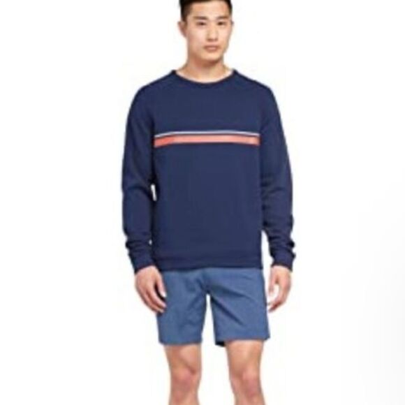 Onia Sweater Dave Raglan Sleeve Crew Neck Sweatshirt Deep Navy size Small - Picture 2 of 12